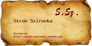 Stroh Szironka névjegykártya
